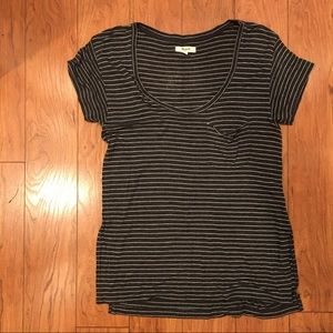 Madewell stripes pocket tee with side splits
